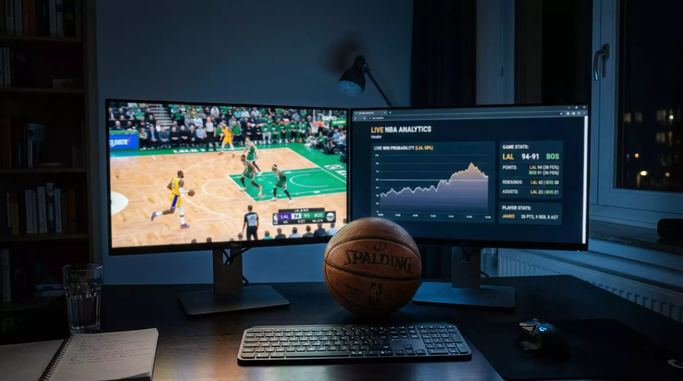Apuestas NBA en vivo con datos de tracking óptico actualizados en tiempo real