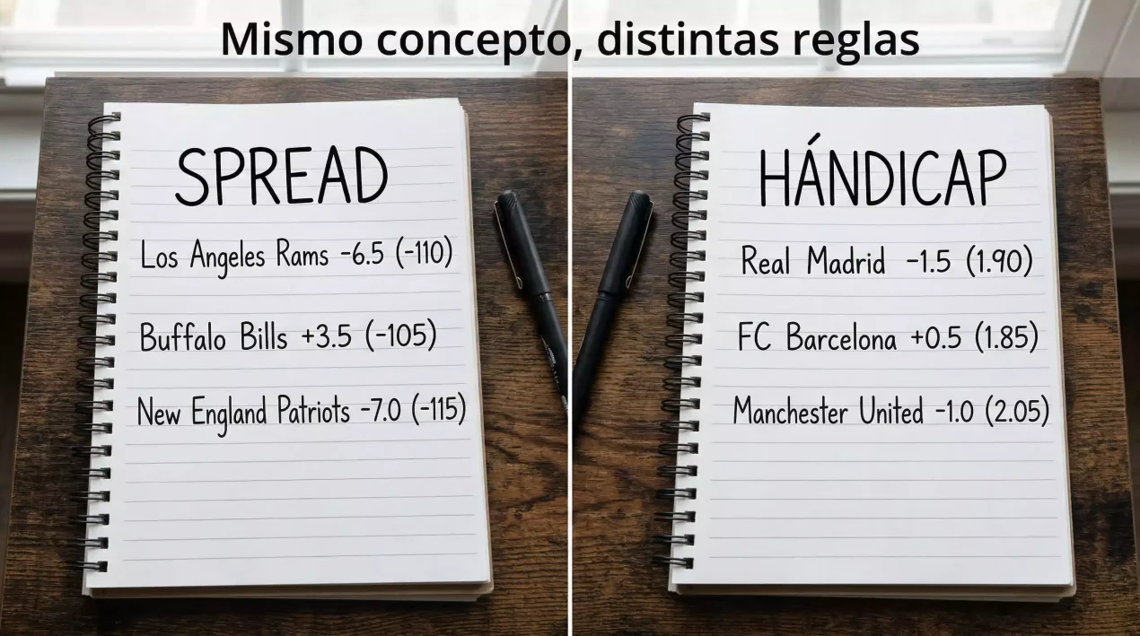 Diferencia entre spread y hándicap en apuestas NBA